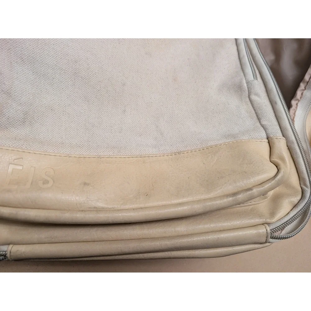 READ* BEIS The Travel Backpack Beige Canvas Commuter Bag Carry On FLAWED*